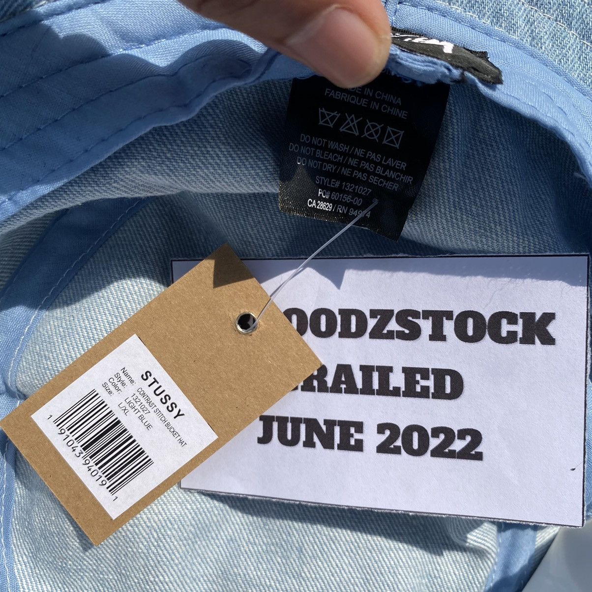Vintage STUSSY BUCKET HAT CONTRAST STITCH LIGHT BLUE Size ONE SIZE - 4 Thumbnail