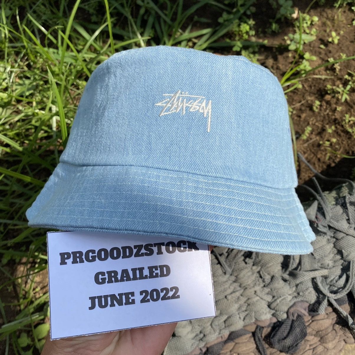 Vintage STUSSY BUCKET HAT CONTRAST STITCH LIGHT BLUE Size ONE SIZE - 1 Thumbnail