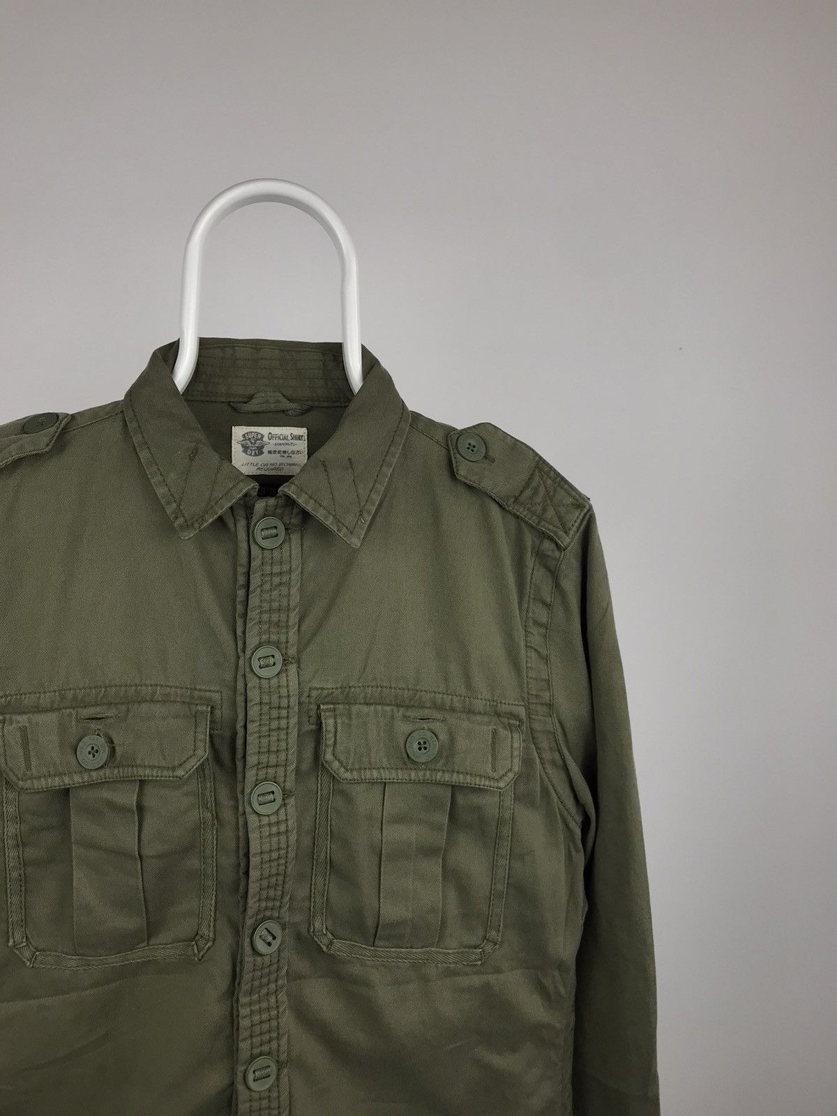 Superdry × Vintage Vintage Superdry Military Khaki Shirt Overshirt Size US L / EU 52-54 / 3 - 2 Thumbnail