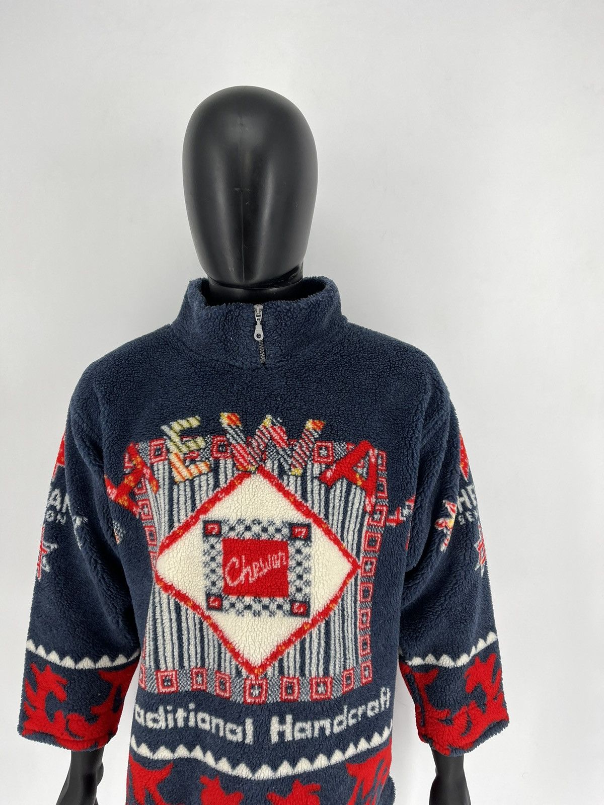 Vintage Vintage 90s Chewan Traditional Handcraft Fleece Sweater Size US L / EU 52-54 / 3 - 5 Thumbnail