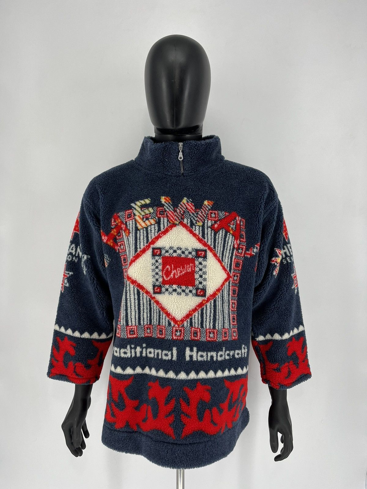 Vintage Vintage 90s Chewan Traditional Handcraft Fleece Sweater Size US L / EU 52-54 / 3 - 2 Thumbnail