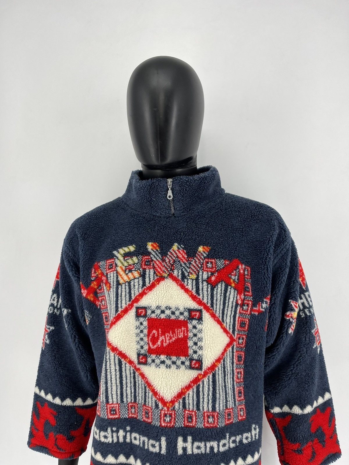 Vintage Vintage 90s Chewan Traditional Handcraft Fleece Sweater Size US L / EU 52-54 / 3 - 4 Thumbnail