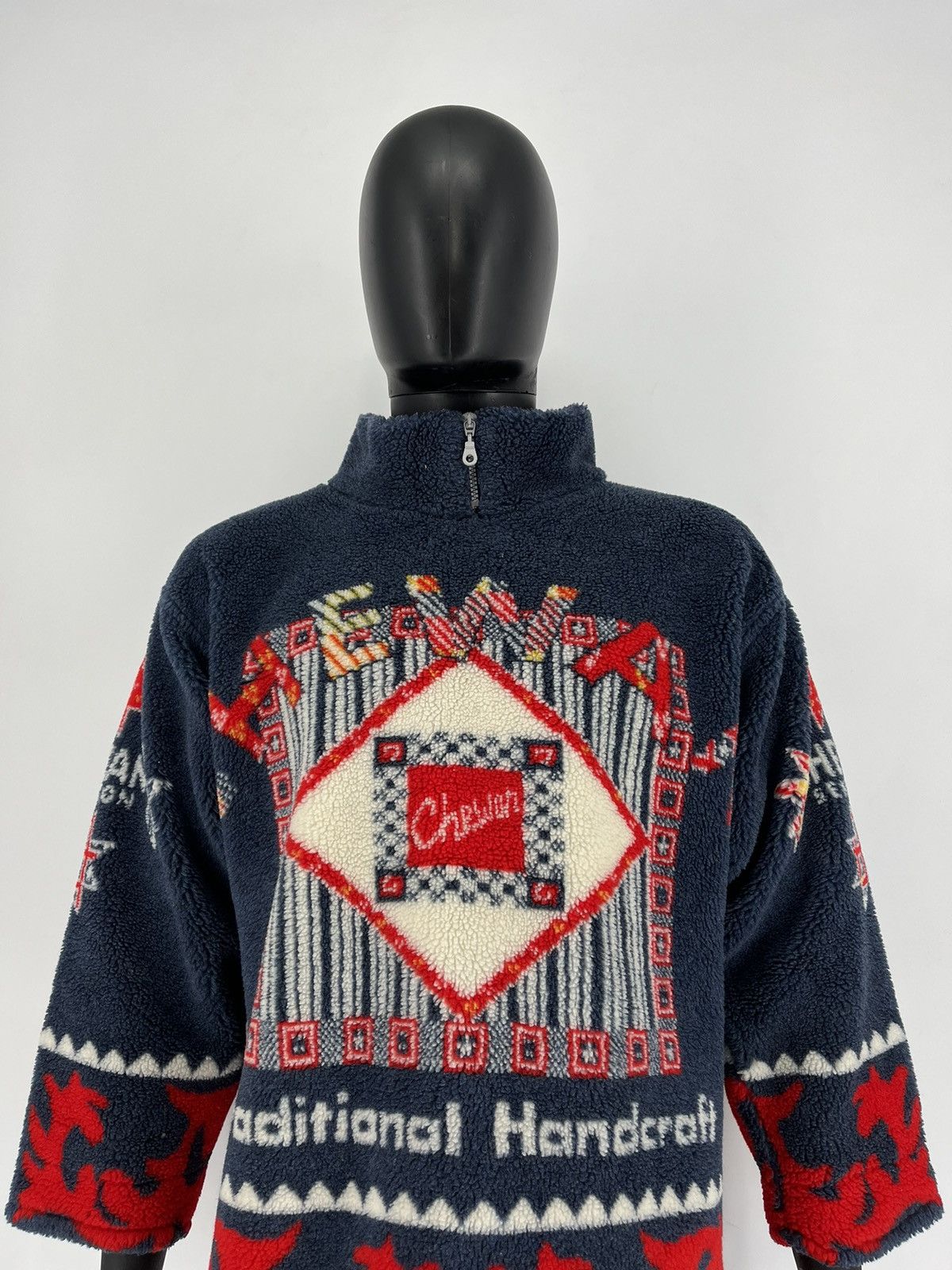 Vintage Vintage 90s Chewan Traditional Handcraft Fleece Sweater Size US L / EU 52-54 / 3 - 6 Thumbnail