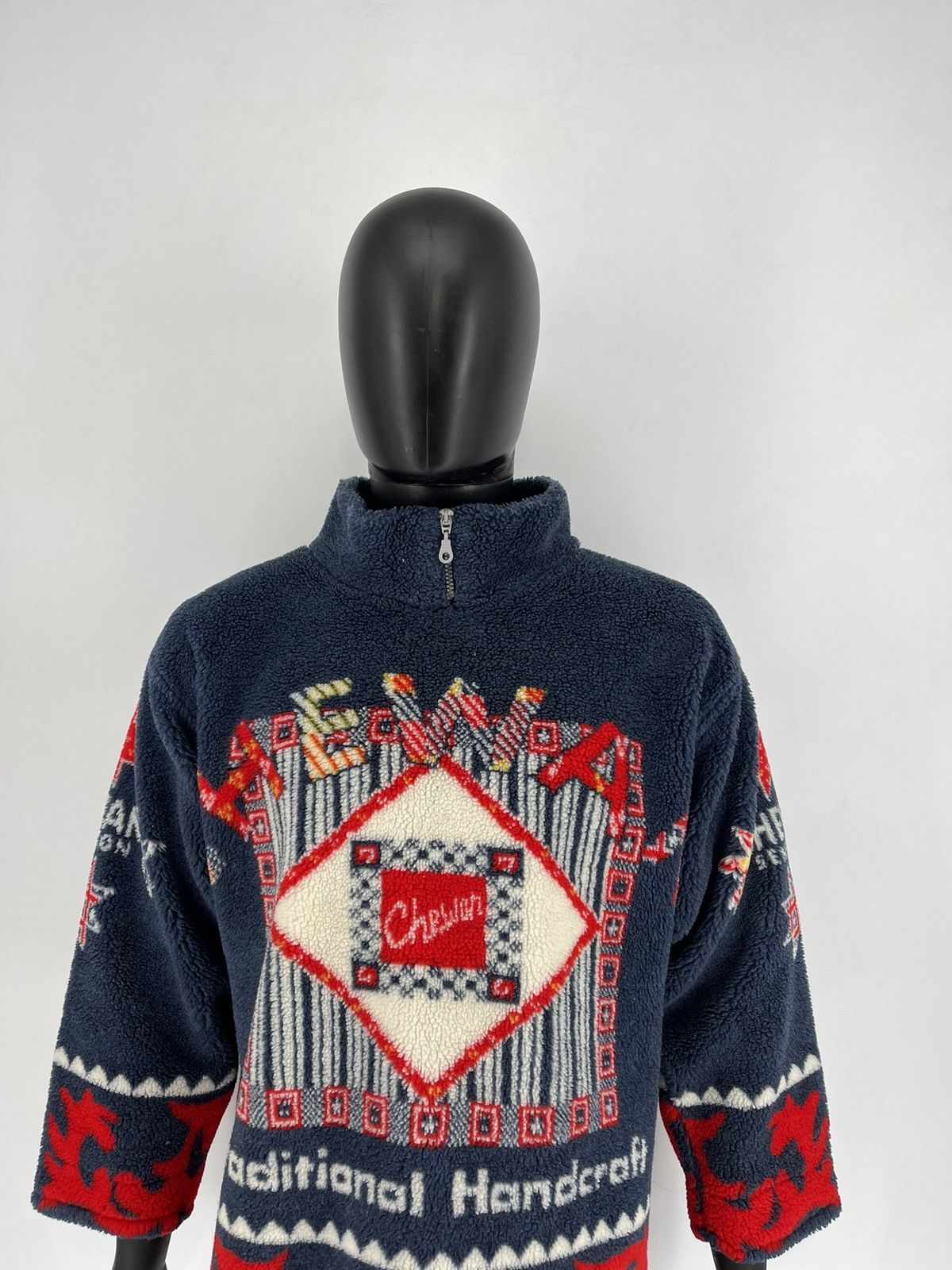 Vintage Vintage 90s Chewan Traditional Handcraft Fleece Sweater Size US L / EU 52-54 / 3 - 1 Thumbnail