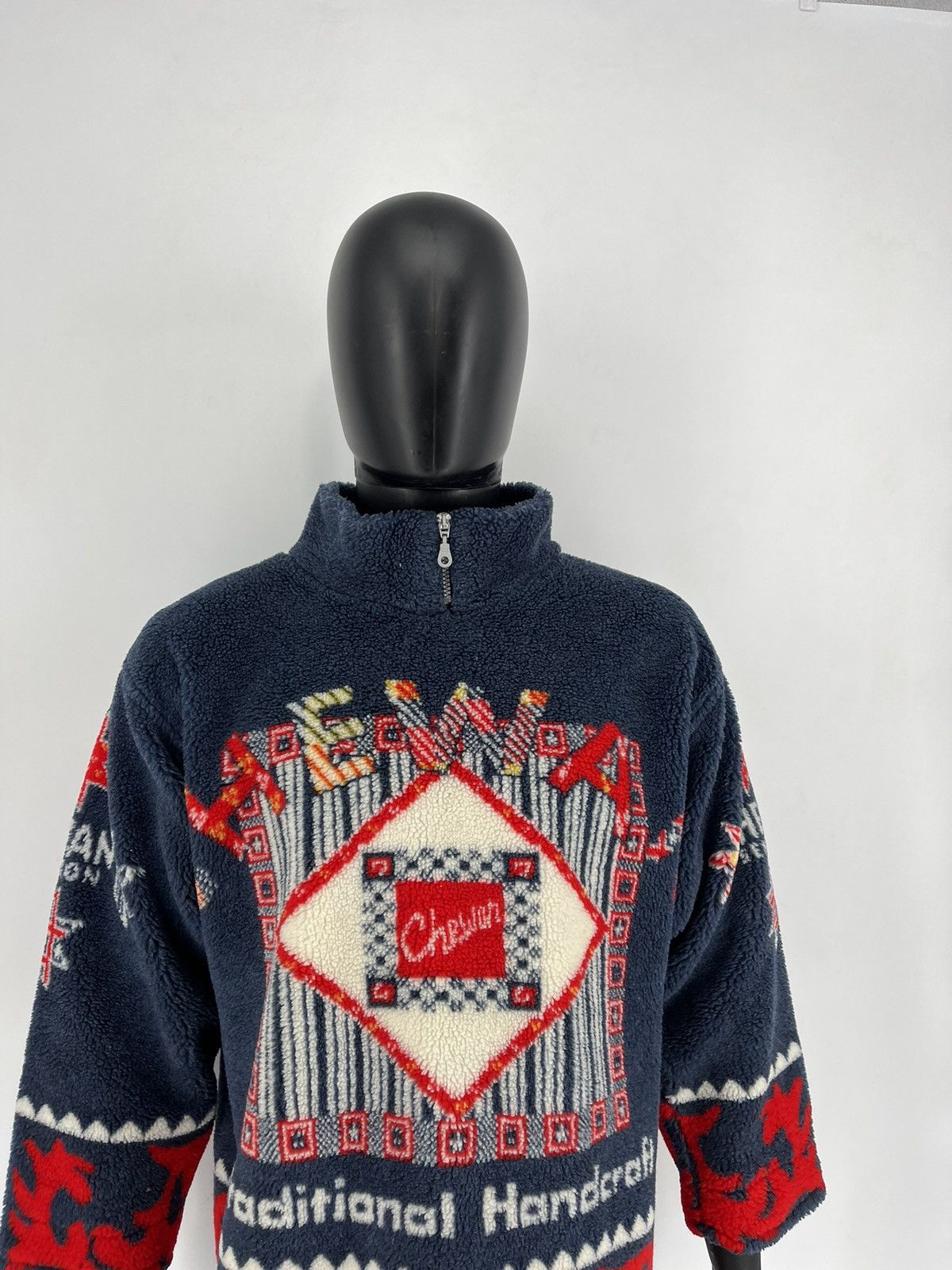 Vintage Vintage 90s Chewan Traditional Handcraft Fleece Sweater Size US L / EU 52-54 / 3 - 3 Thumbnail