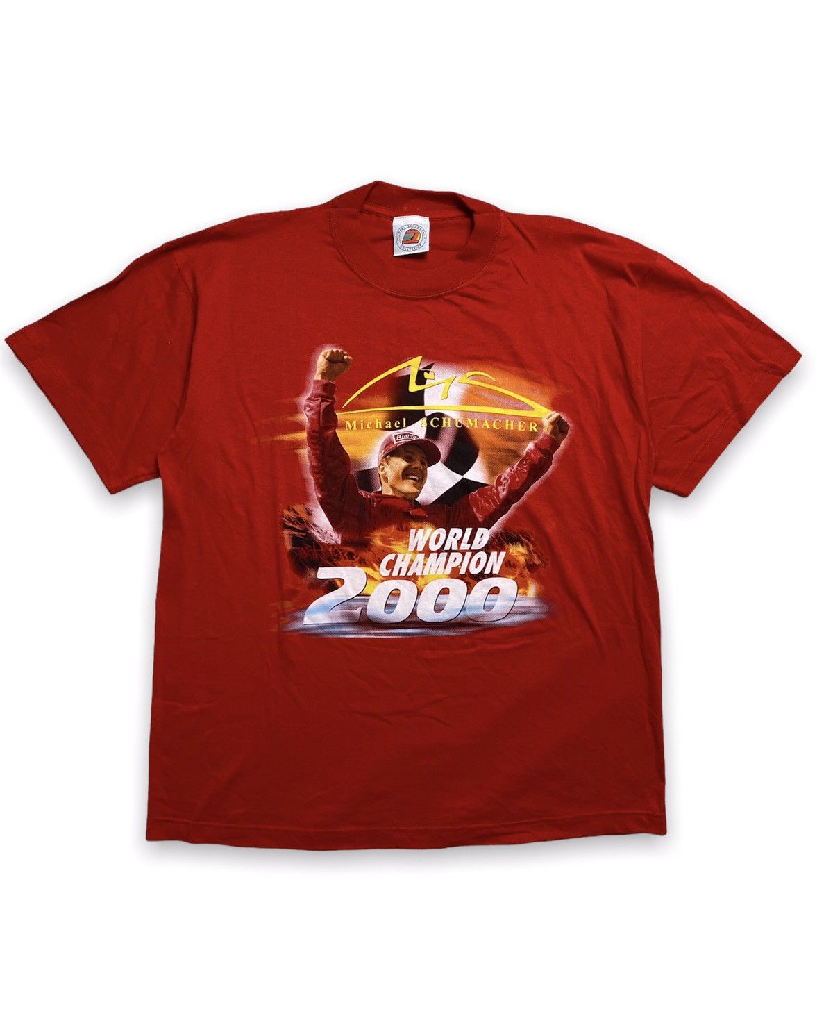 Formula 1 Michael Schumacher 2000 world Champion 1 place photo Tshirt Size US XL / EU 56 / 4 - 1 Thumbnail