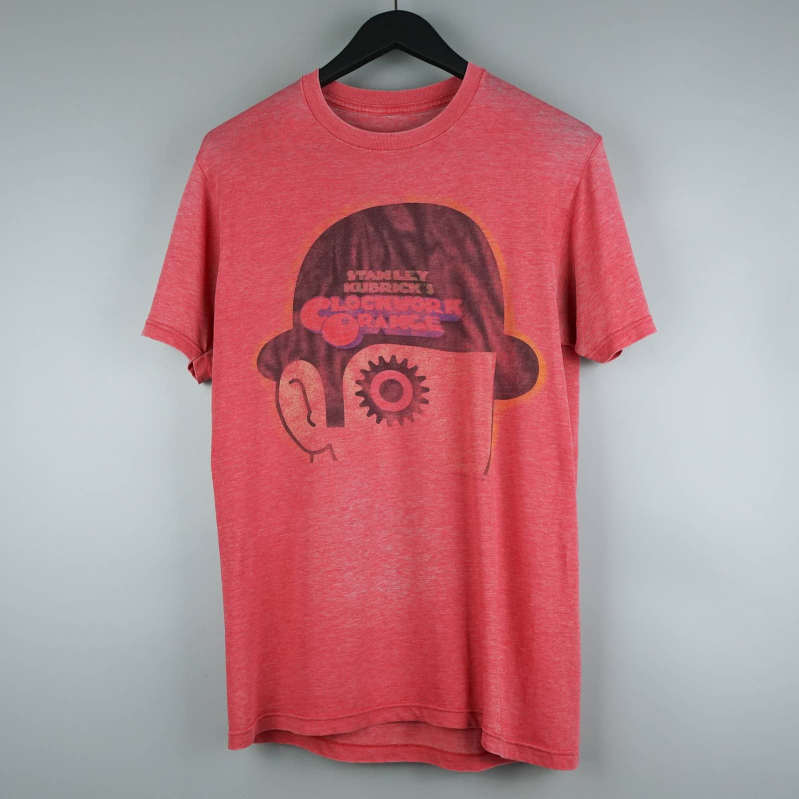 image of 1980S Clockwork Orange T-Shirt Movie Tee in Pink, Men's (Size Medium)