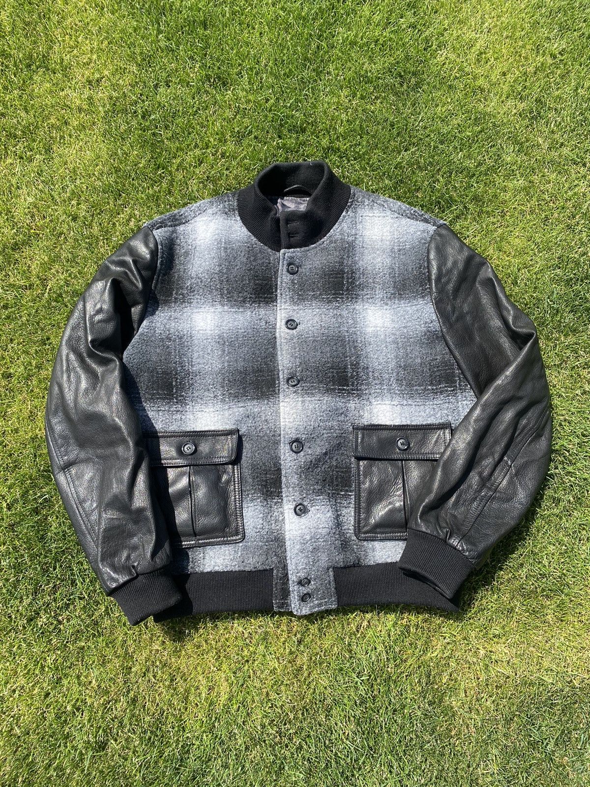 Other Italian designer leather varsity jacket Size US L / EU 52-54 / 3 - 1 Thumbnail