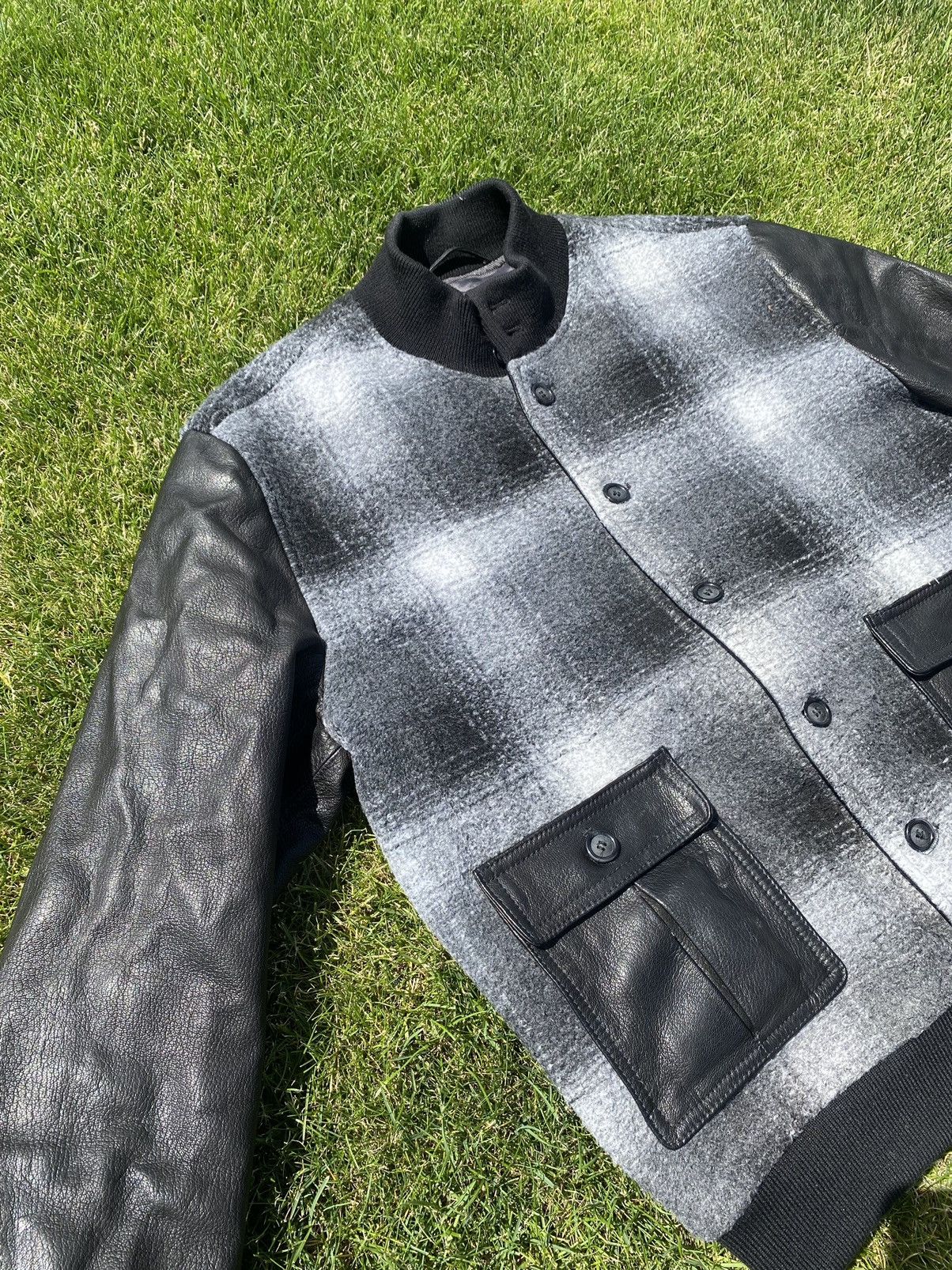Other Italian designer leather varsity jacket Size US L / EU 52-54 / 3 - 3 Thumbnail