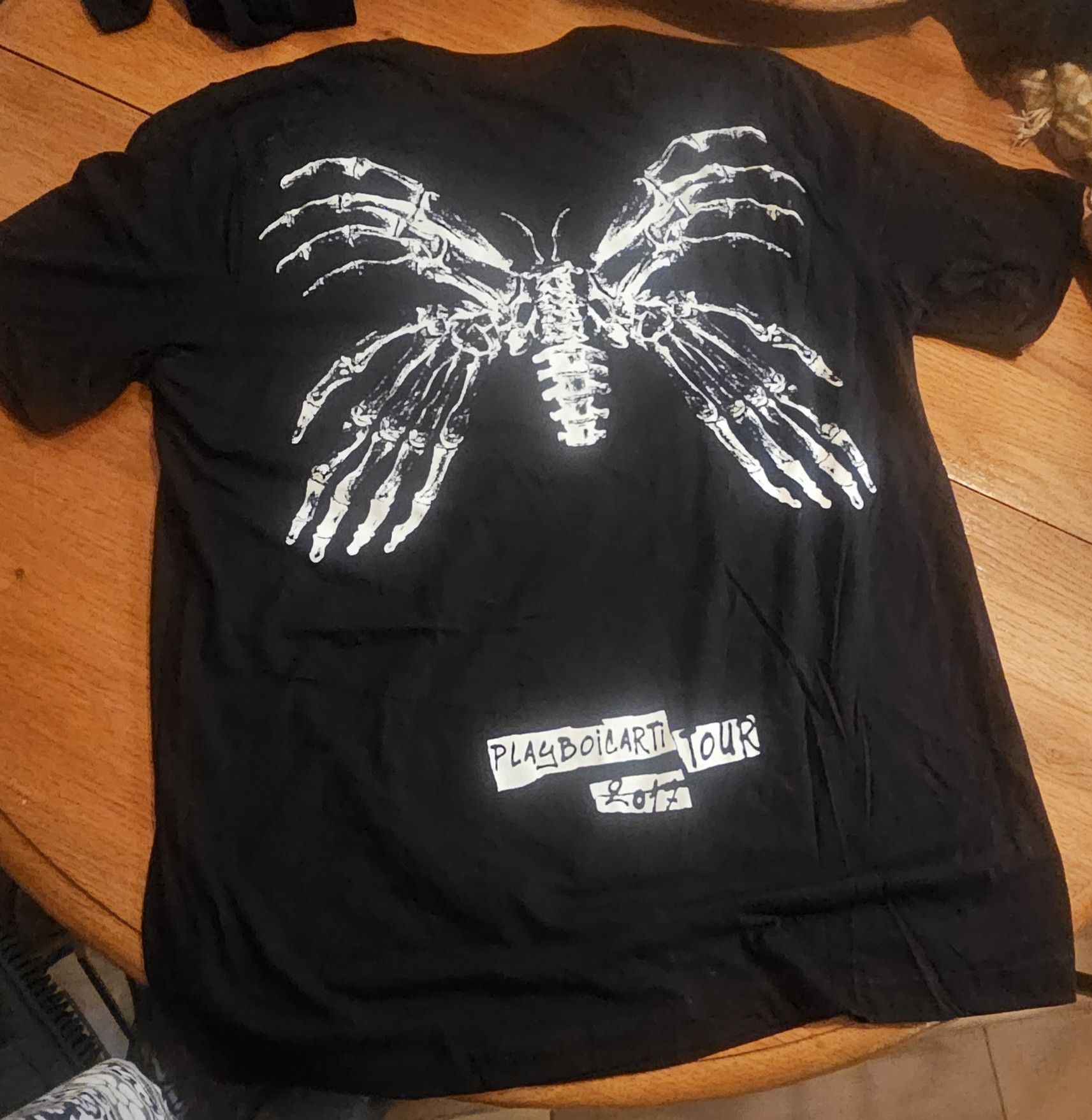 Playboi Carti XL Playboi Carti AWGE Butterfly Skeleton 2017 Tour Merch Tee Size US XL / EU 56 / 4 - 7 Thumbnail
