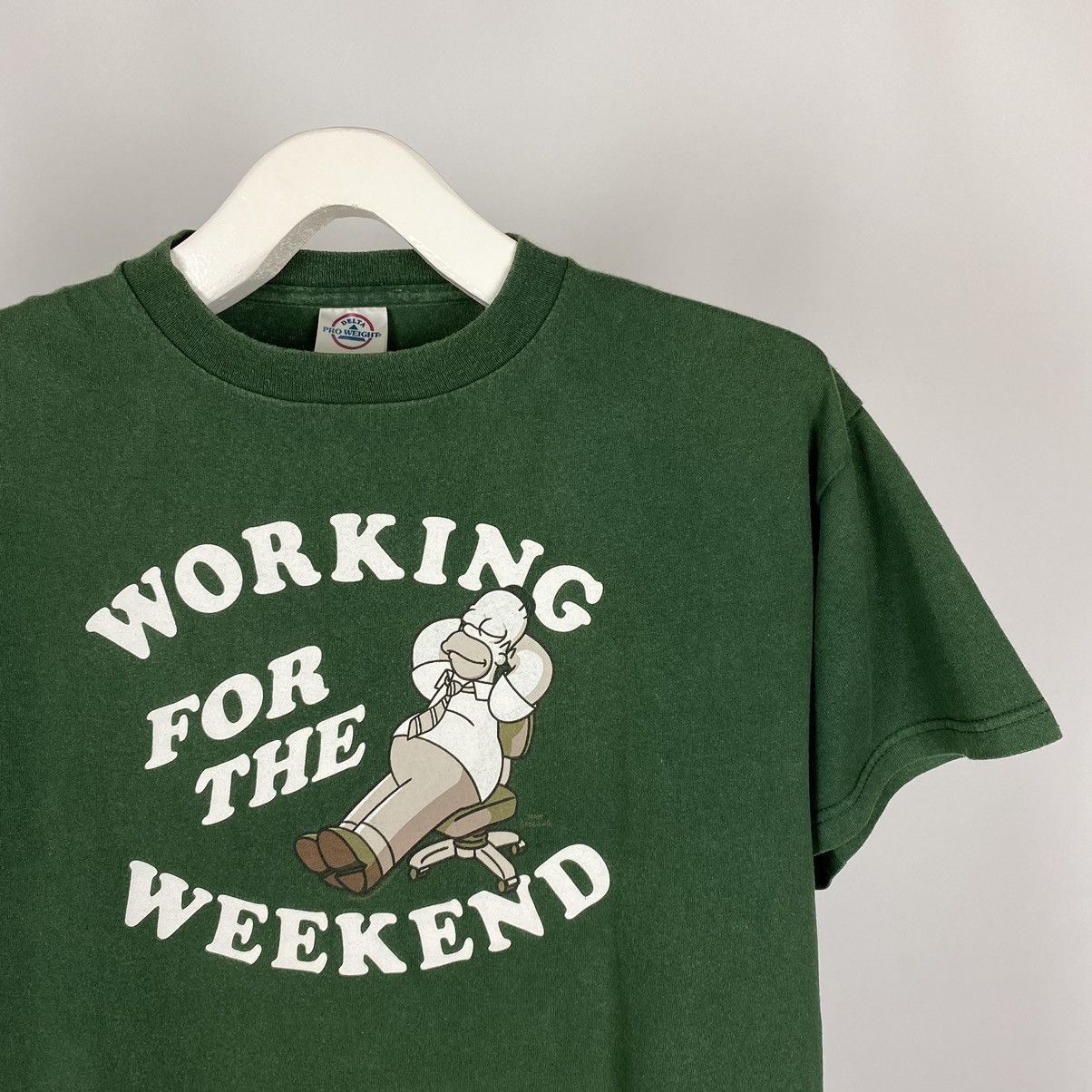 Vintage 2000’s Vintage Simpsons Working For The Weekend Quote Tee Size US M / EU 48-50 / 2 - 2 Thumbnail