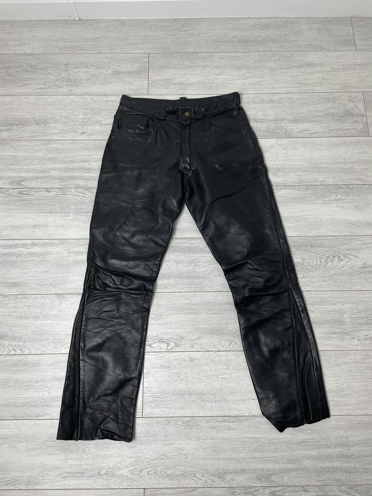 20471120 Vintage leather pants bondage Motorcycle travis Size US 31 - 9 Thumbnail