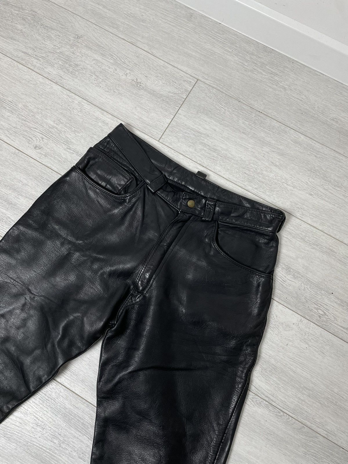 20471120 Vintage leather pants bondage Motorcycle travis Size US 31 - 11 Thumbnail