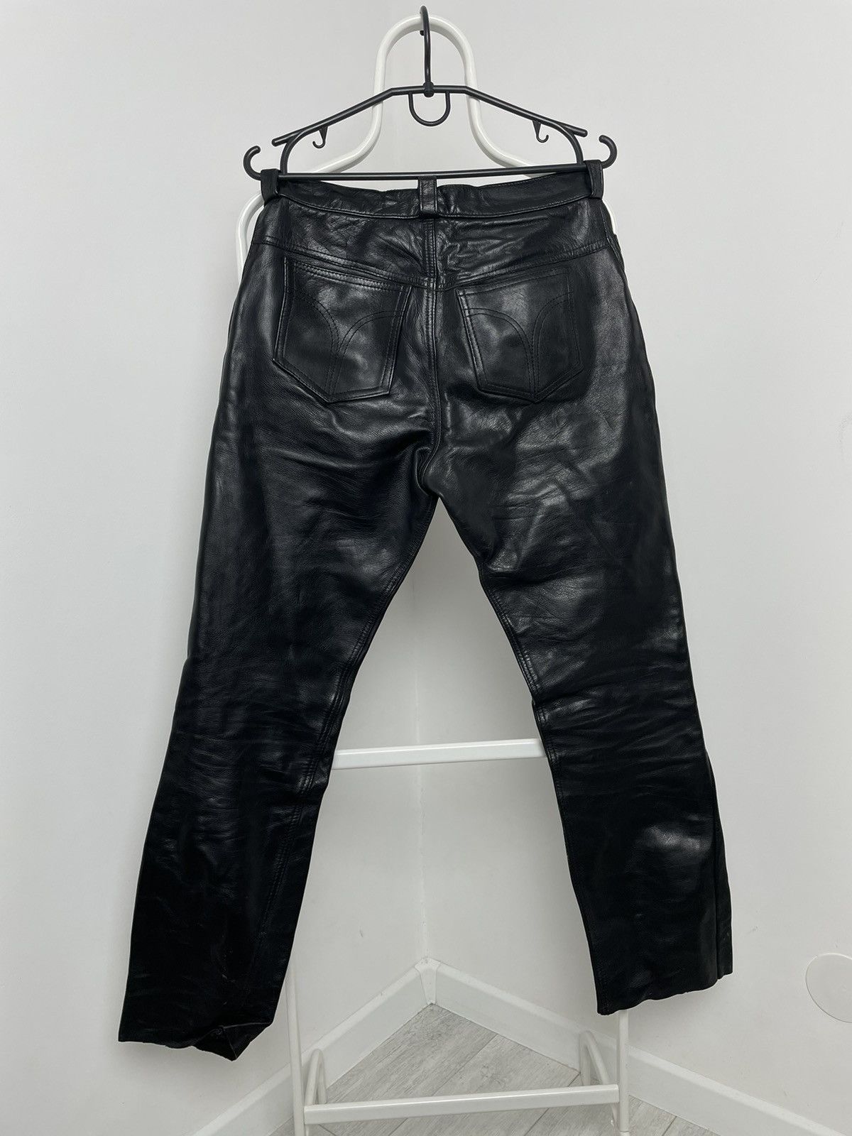 20471120 Vintage leather pants bondage Motorcycle travis Size US 31 - 3 Thumbnail