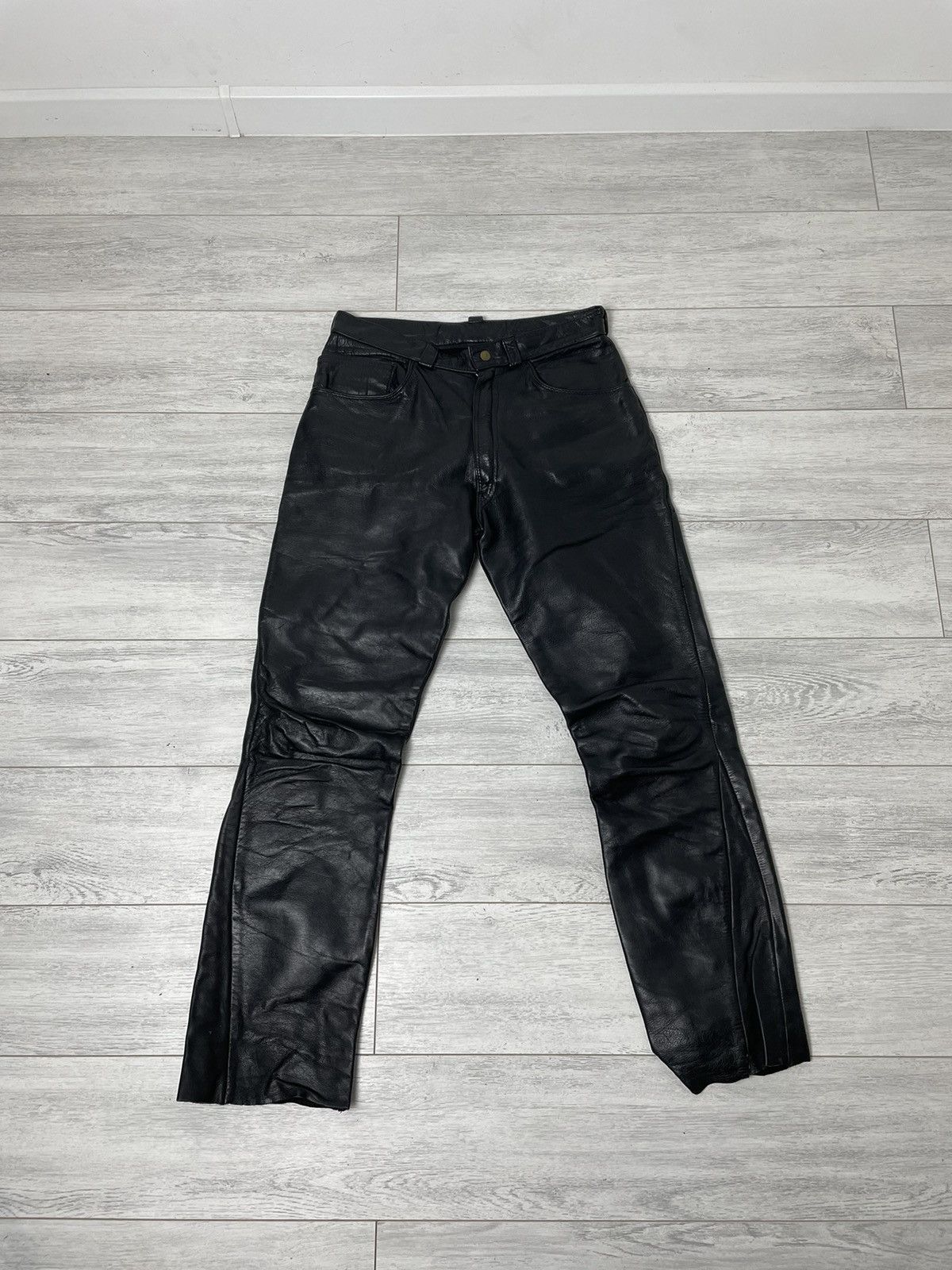 20471120 Vintage leather pants bondage Motorcycle travis Size US 31 - 10 Thumbnail