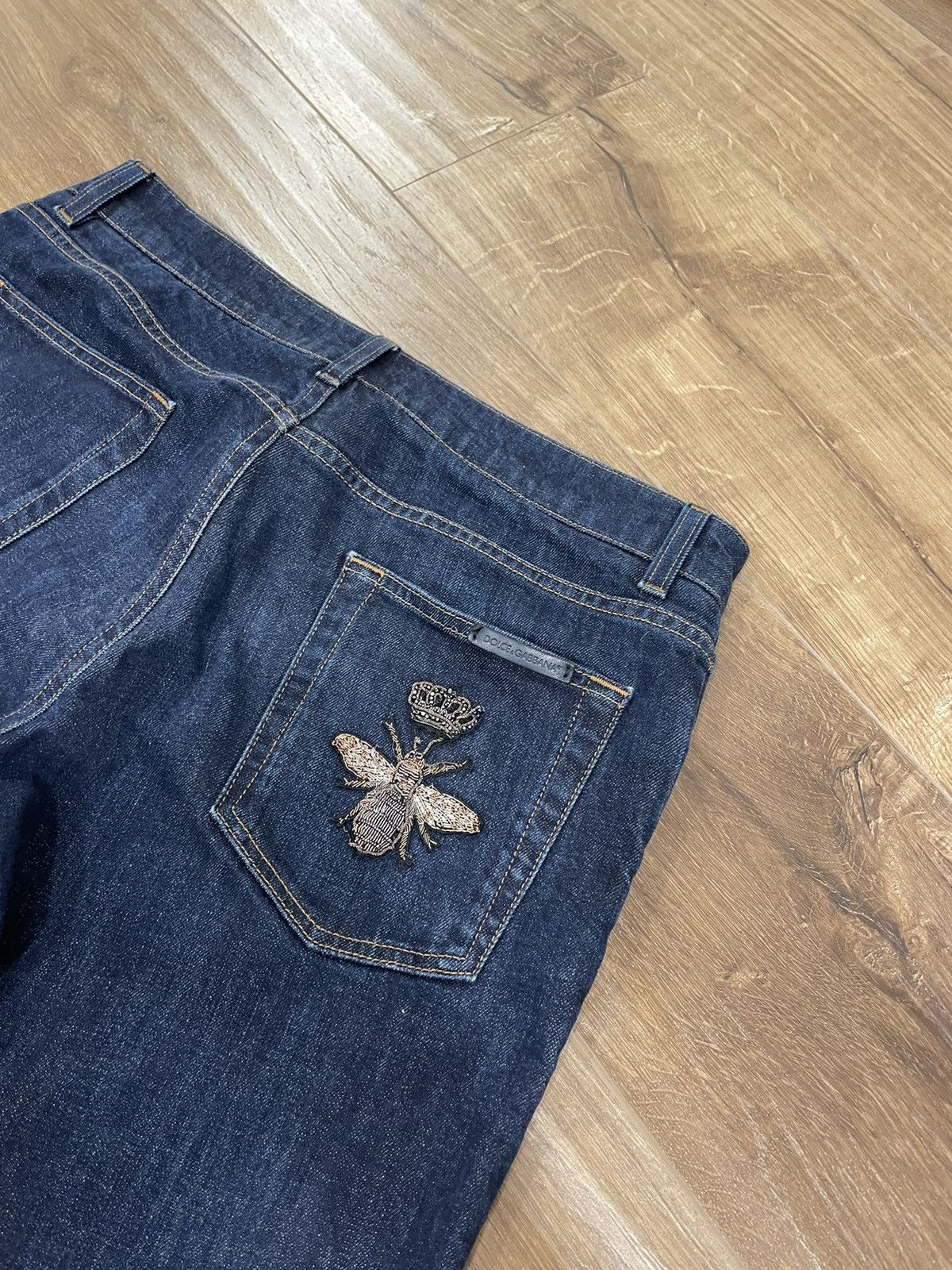 Dolce & Gabbana Luxury Dolce&Gabbana Silver Bee Crown Jeans Size 32 Size US 32 / EU 48 - 18 Thumbnail
