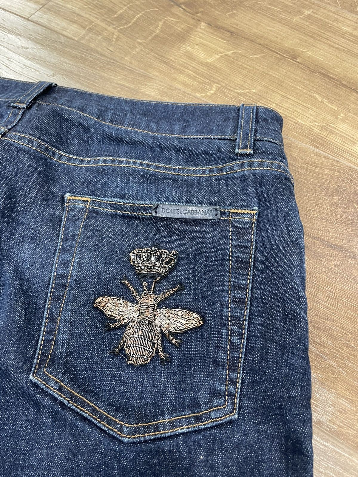 Dolce & Gabbana Luxury Dolce&Gabbana Silver Bee Crown Jeans Size 32 Size US 32 / EU 48 - 16 Thumbnail