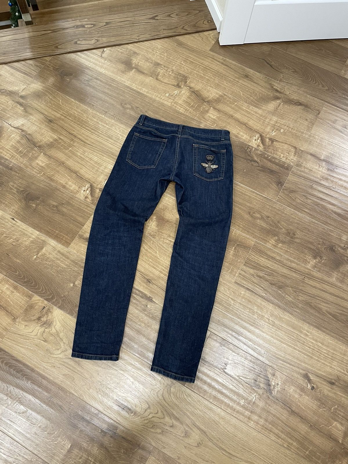 Dolce & Gabbana Luxury Dolce&Gabbana Silver Bee Crown Jeans Size 32 Size US 32 / EU 48 - 1 Thumbnail