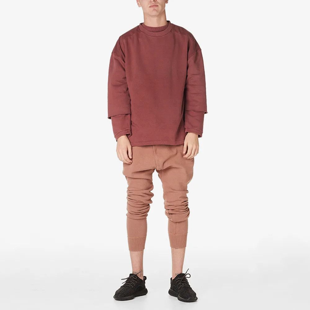 Adidas x Yeezy Season 1 Oxblood Red Oversize Sweatshirt