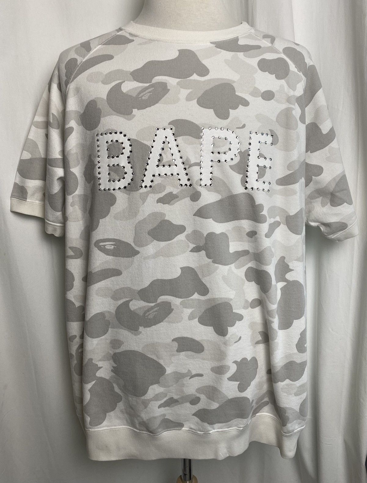 Color Camo Swarovski Short Sleeve Crewneck