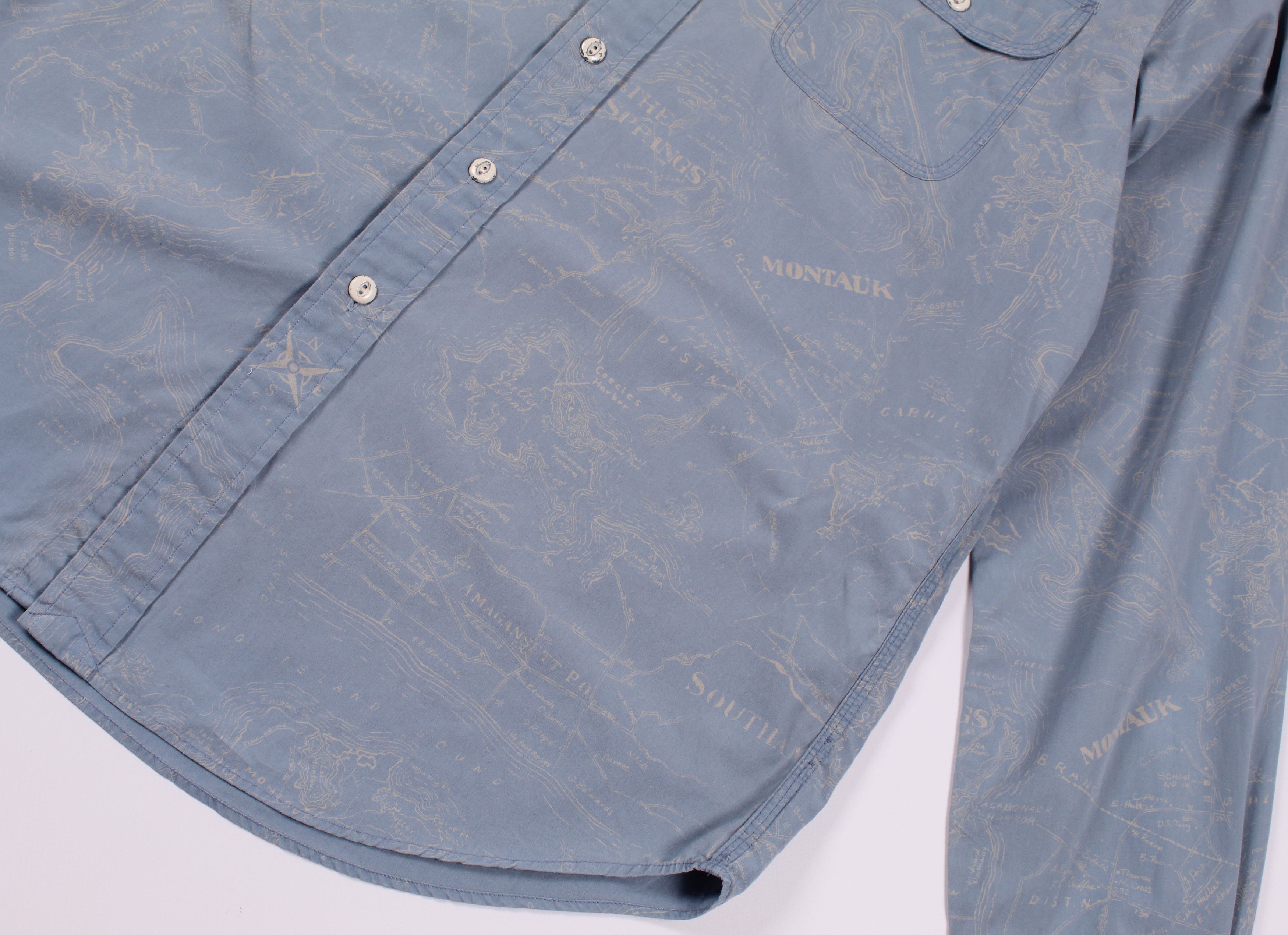 Polo Ralph Lauren × Ralph Lauren Vintage Polo Ralph Lauren Map Printed Button Up Shirt Size US L / EU 52-54 / 3 - 3 Thumbnail