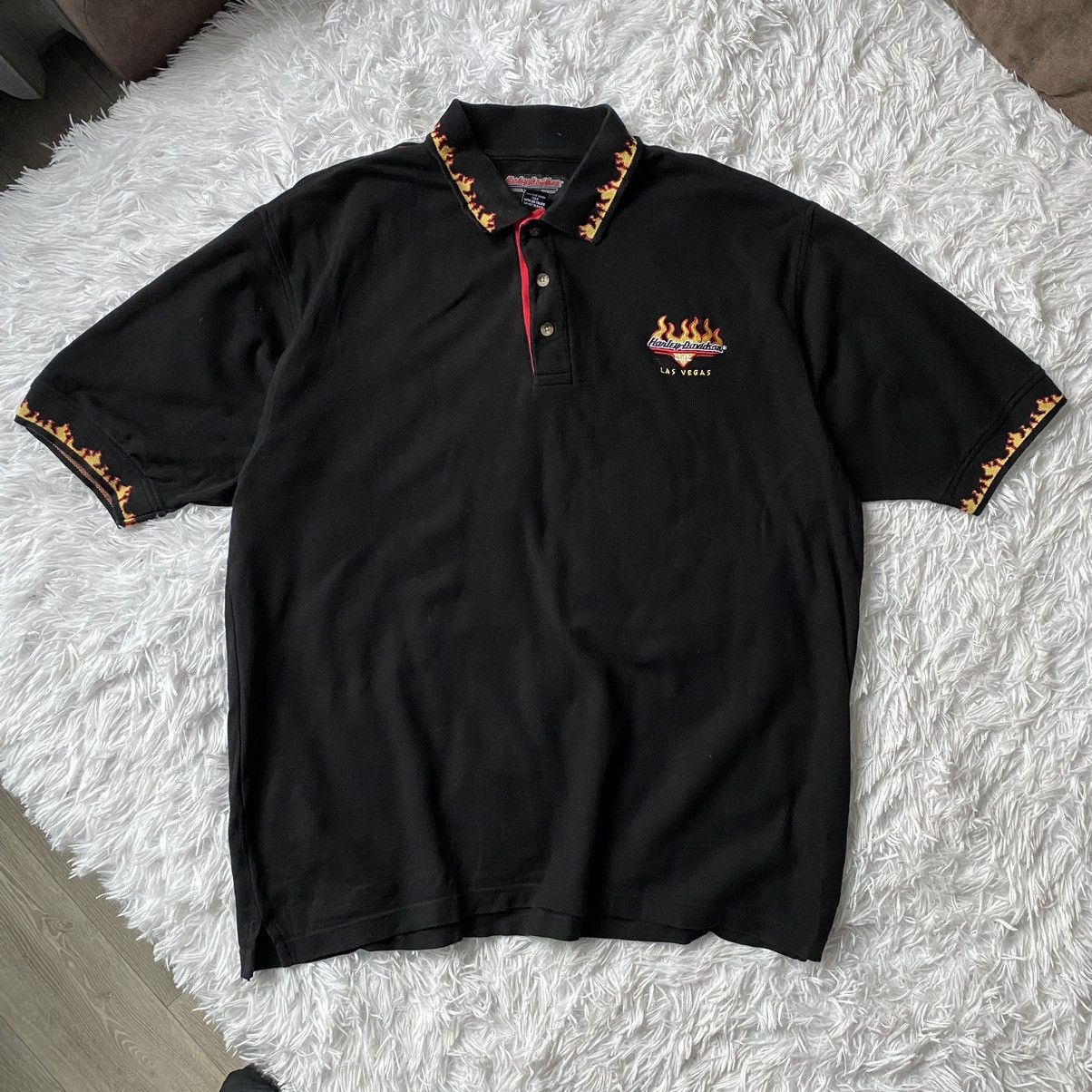 Vintage Vintage Harley Davidson Flame Button Up Polo Las Vegas Size US XL / EU 56 / 4 - 1 Thumbnail