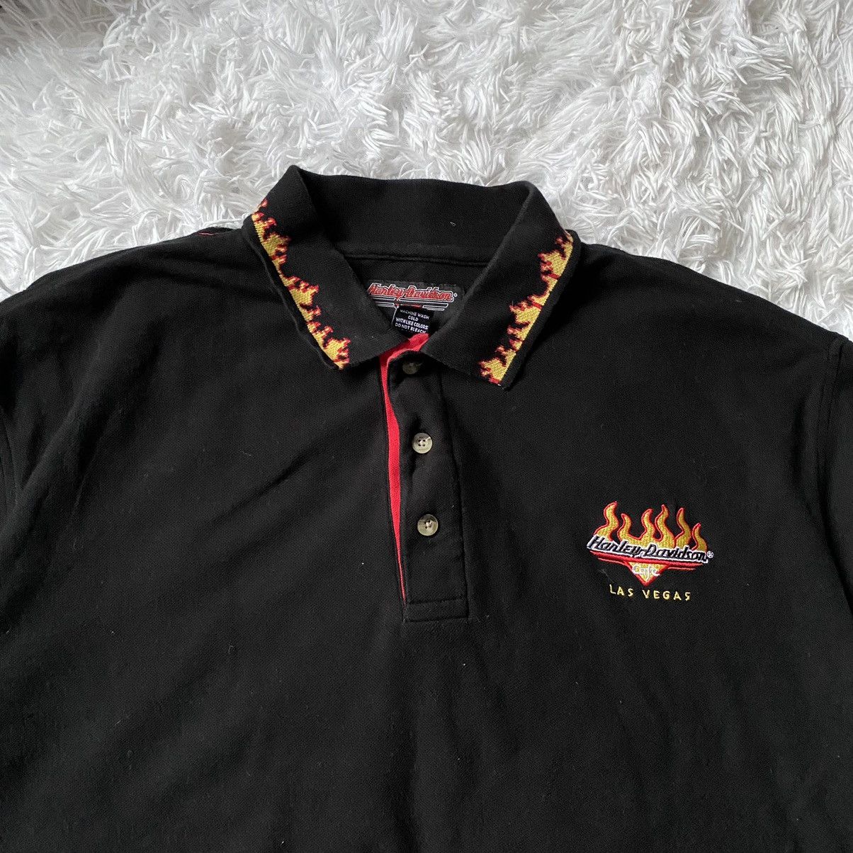 Vintage Vintage Harley Davidson Flame Button Up Polo Las Vegas Size US XL / EU 56 / 4 - 2 Thumbnail