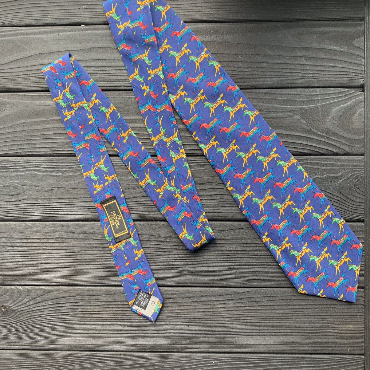 Fendi Vintage Fendi Cravatte/Tie Silk Horses Blue Size ONE SIZE - 1 Thumbnail