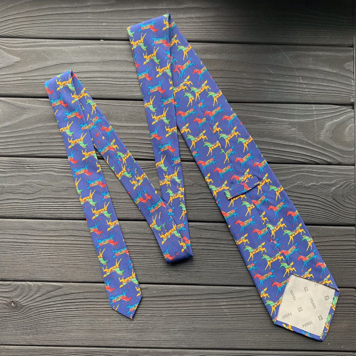 Fendi Vintage Fendi Cravatte/Tie Silk Horses Blue Size ONE SIZE - 2 Thumbnail