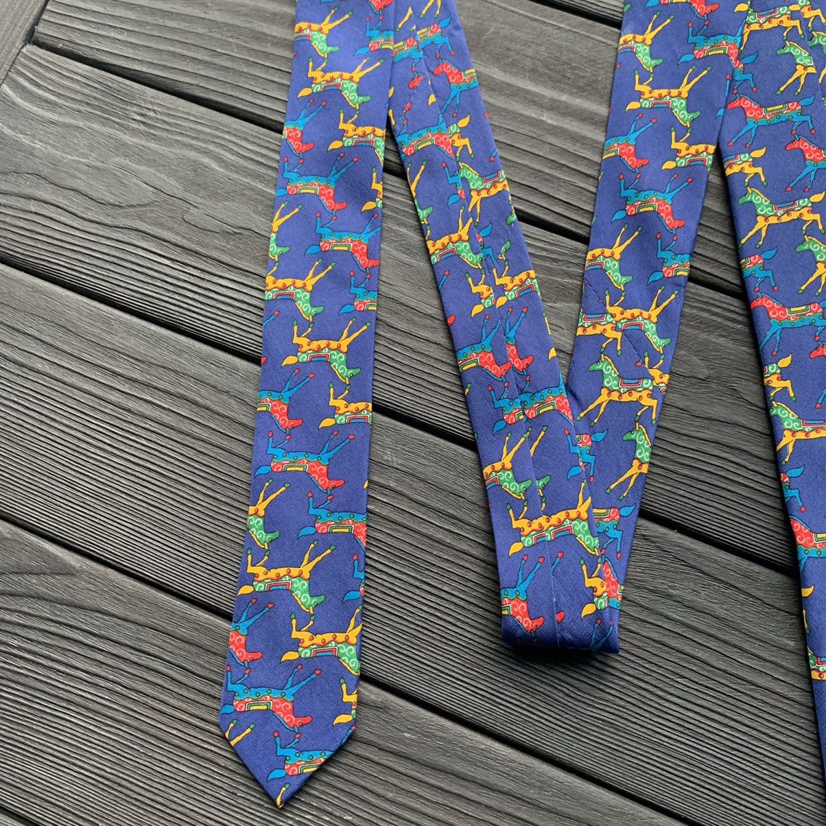 Fendi Vintage Fendi Cravatte/Tie Silk Horses Blue Size ONE SIZE - 5 Thumbnail