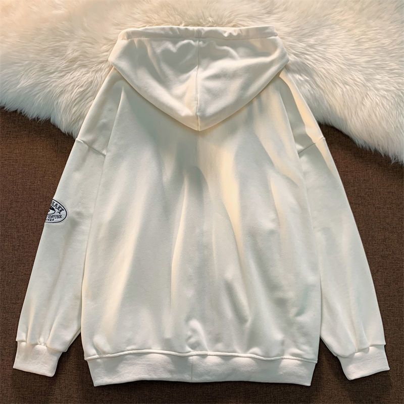 2023 New American Retro Letter Embroidered Zipper Hoodies