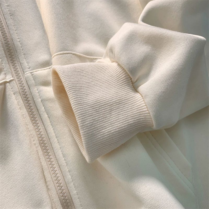 2023 New American Retro Letter Embroidered Zipper Hoodies