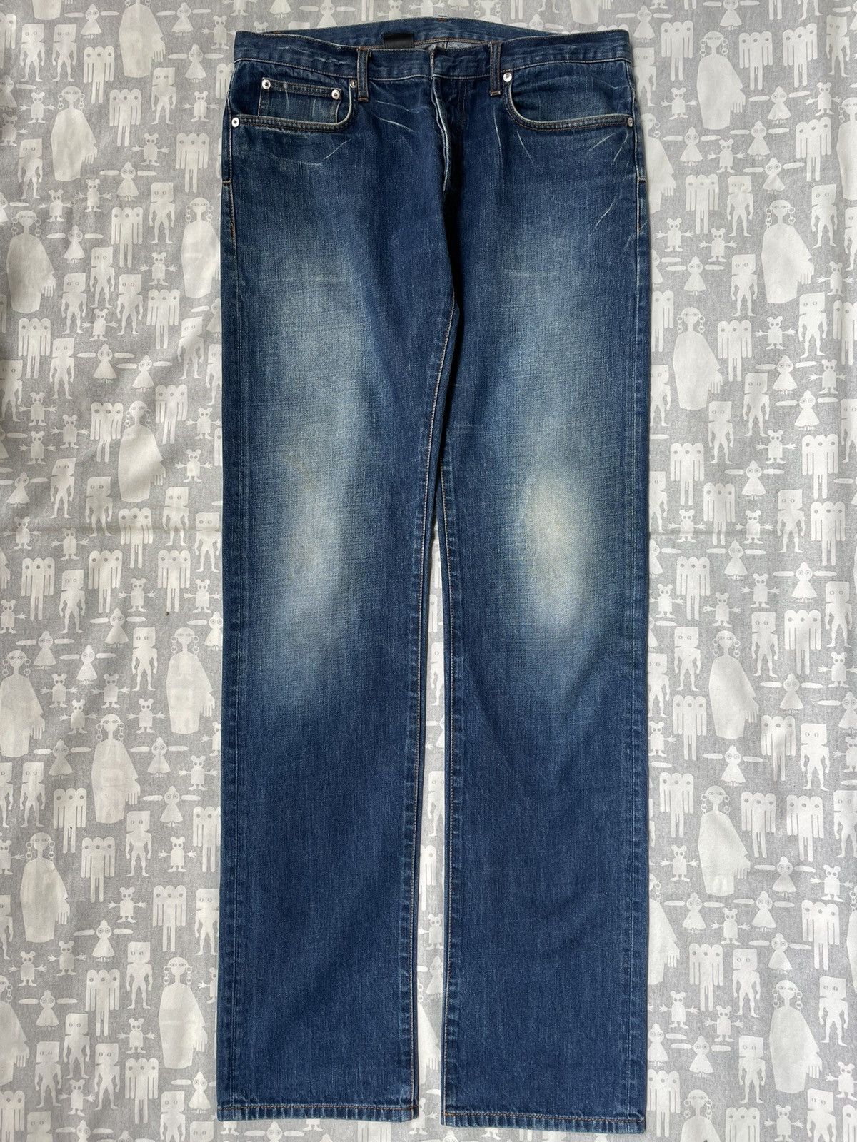 image of Dior Homme Light Blue Wash Denim Jeans Mid 2000's, Men's (Size 33)