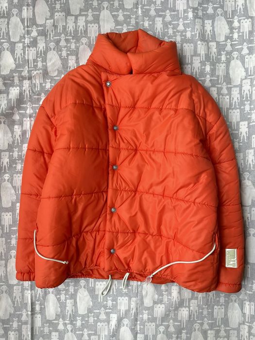 Walter Van Beirendonck Wild & Lethal Trash Safety Orange Puffer Jacket ...