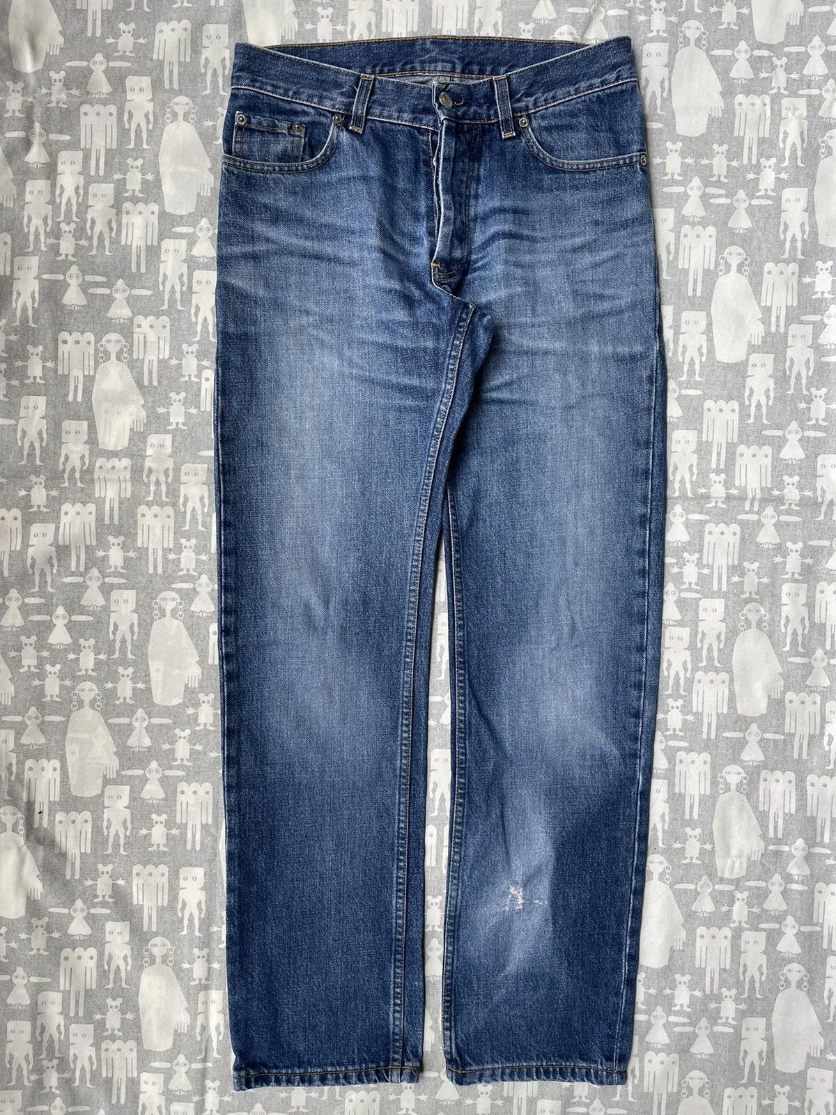 image of Helmut Lang Vintage Sanded Denim Blue Denim Classic Fit, Men's (Size 30)