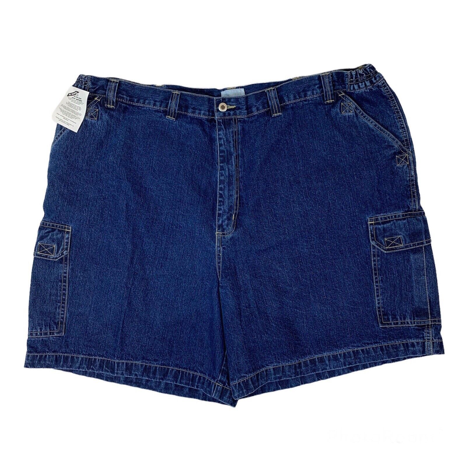 Other × Vintage NWT King Size Jean Denim Cargo Six Pocket Shorts 50x7.25 Size US 44 / EU 60 - 1 Thumbnail