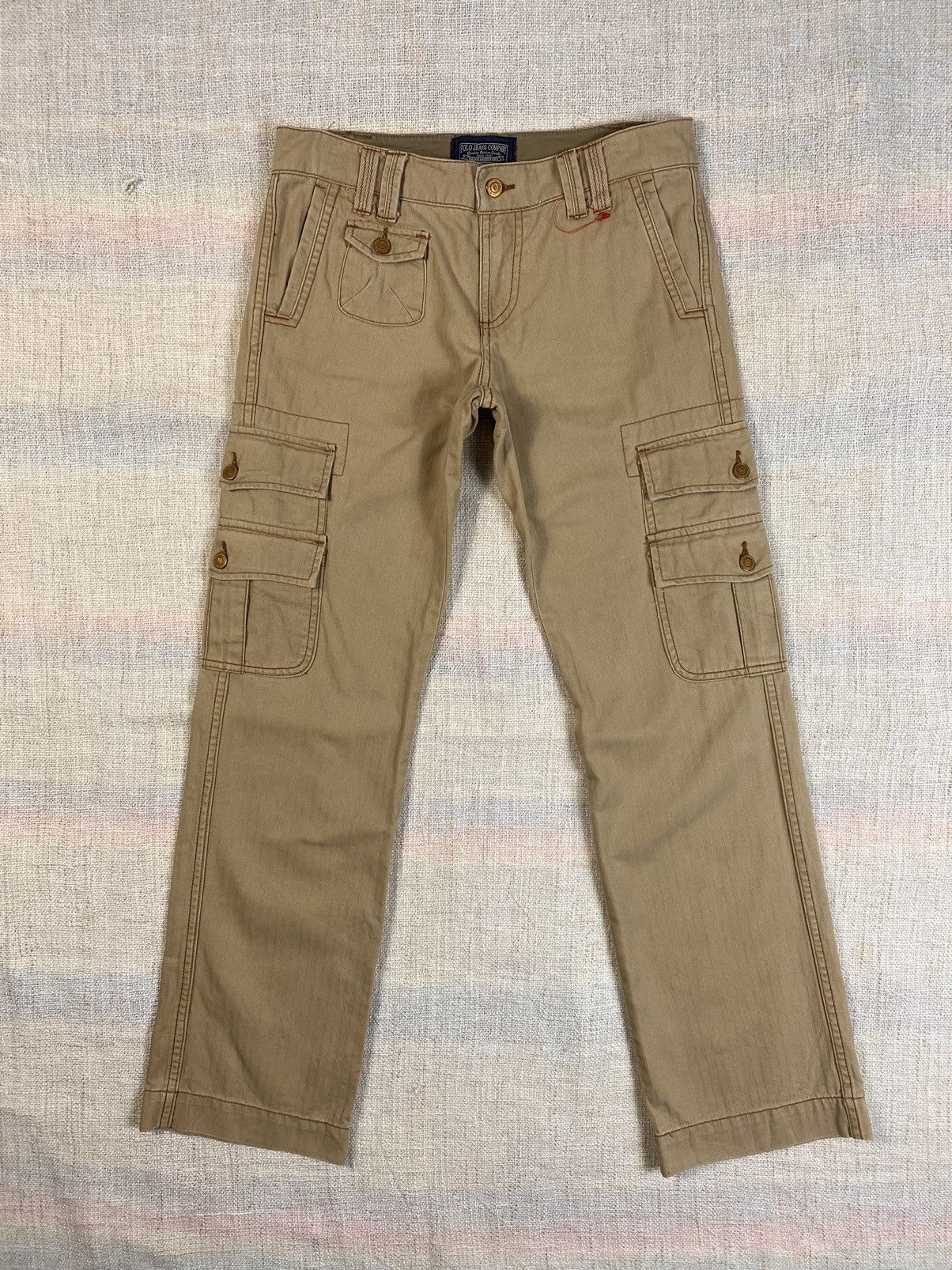 Vintage Herringbone Twill Cargo By Polo Ralph Lauren Size US 30 / EU 46 - 1 Thumbnail