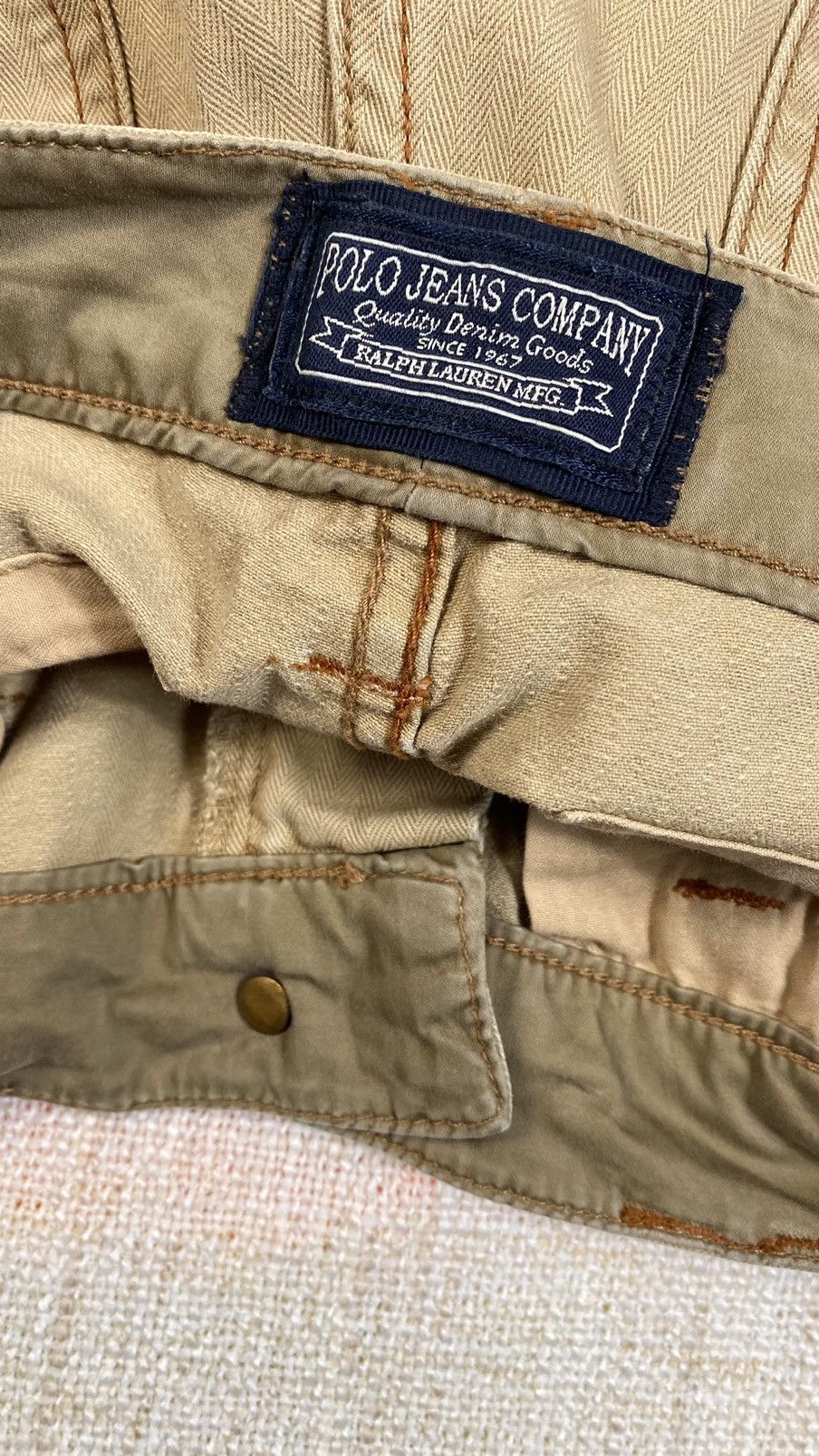 Vintage Herringbone Twill Cargo By Polo Ralph Lauren Size US 30 / EU 46 - 11 Thumbnail