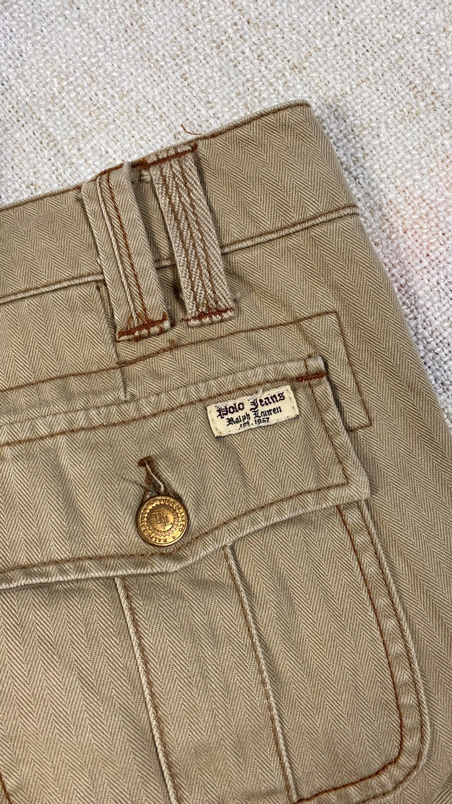 Vintage Herringbone Twill Cargo By Polo Ralph Lauren Size US 30 / EU 46 - 10 Thumbnail