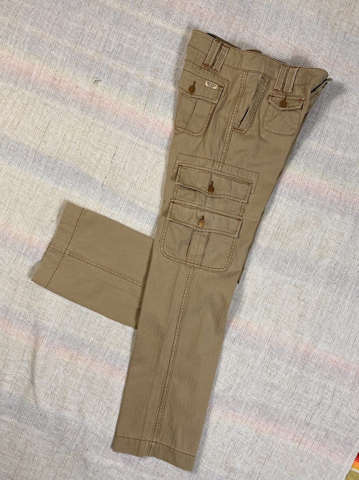 Vintage Herringbone Twill Cargo By Polo Ralph Lauren Size US 30 / EU 46 - 13 Thumbnail