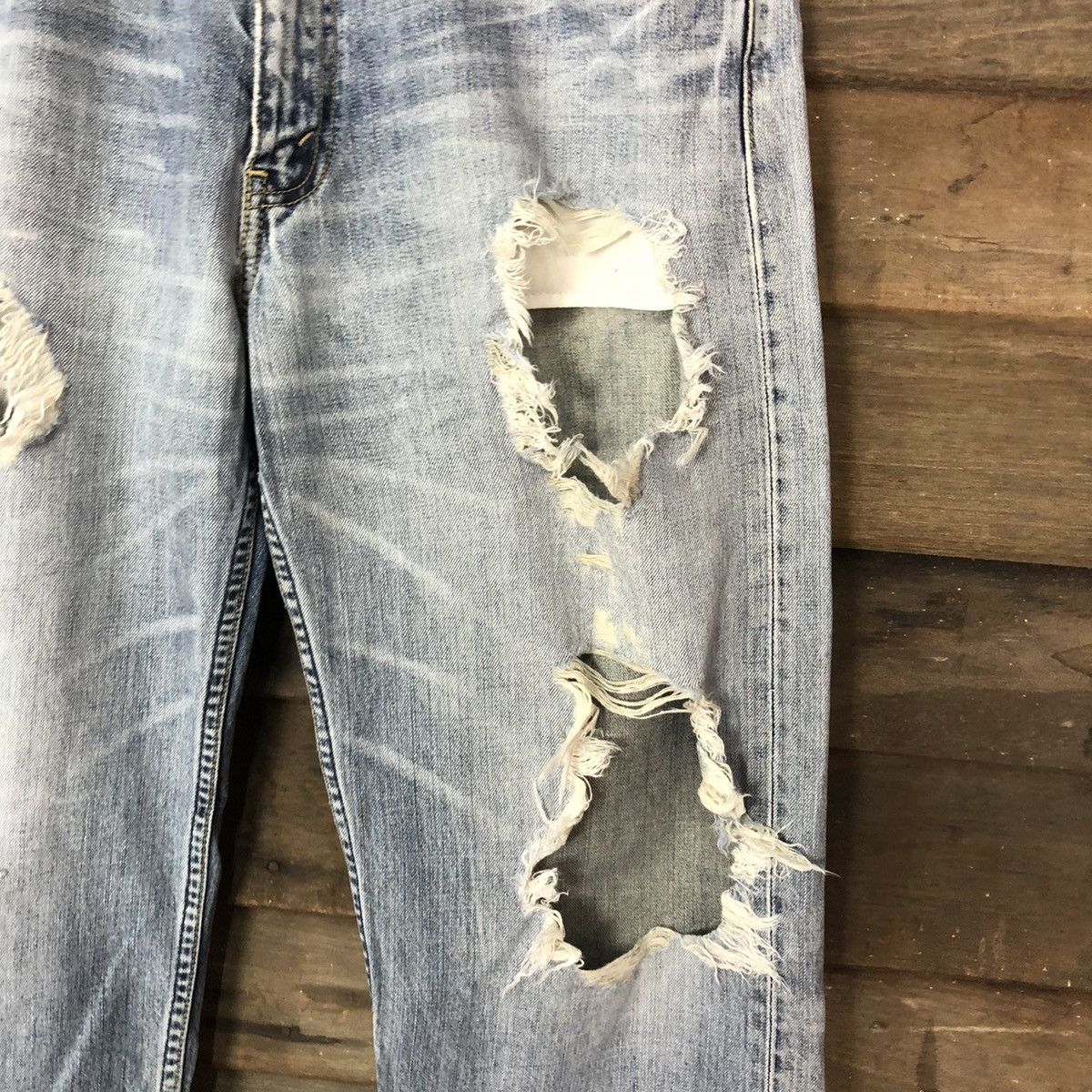 Levi's 503 Levis Distressed Denim Pants vintage #4516 Size US 32 / EU 48 - 7 Thumbnail