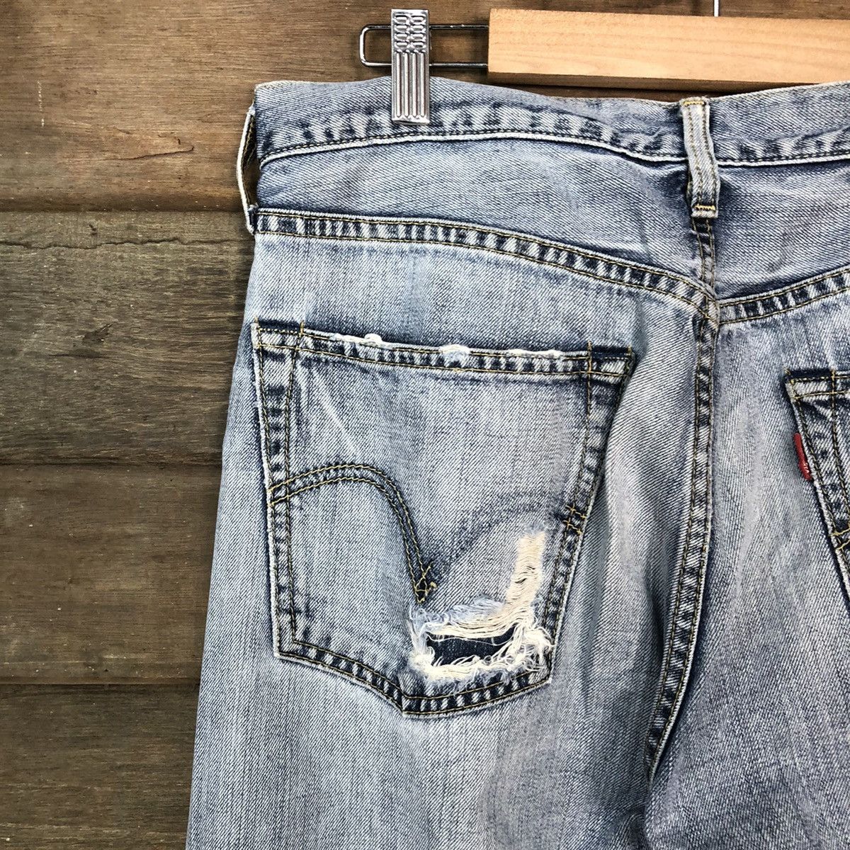 Levi's 503 Levis Distressed Denim Pants vintage #4516 Size US 32 / EU 48 - 15 Thumbnail