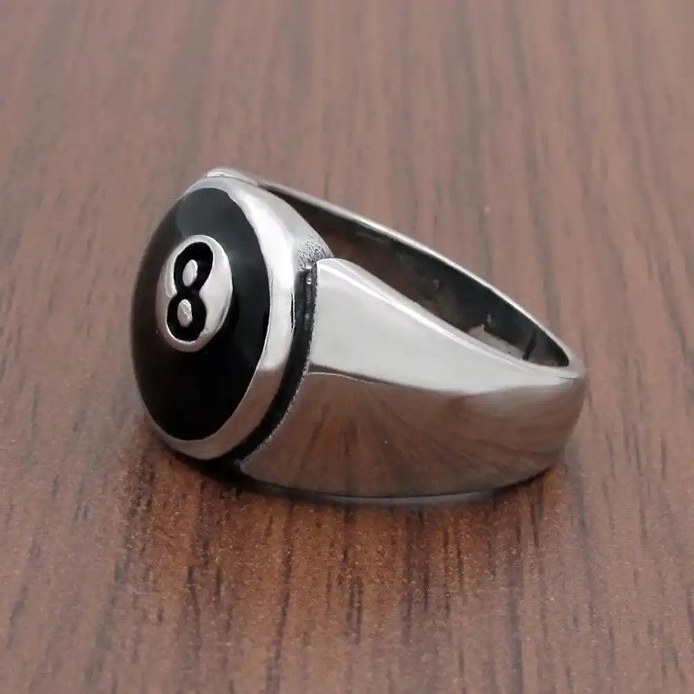 Jewelry Silver 8 Ball Ring Size ONE SIZE - 3 Thumbnail