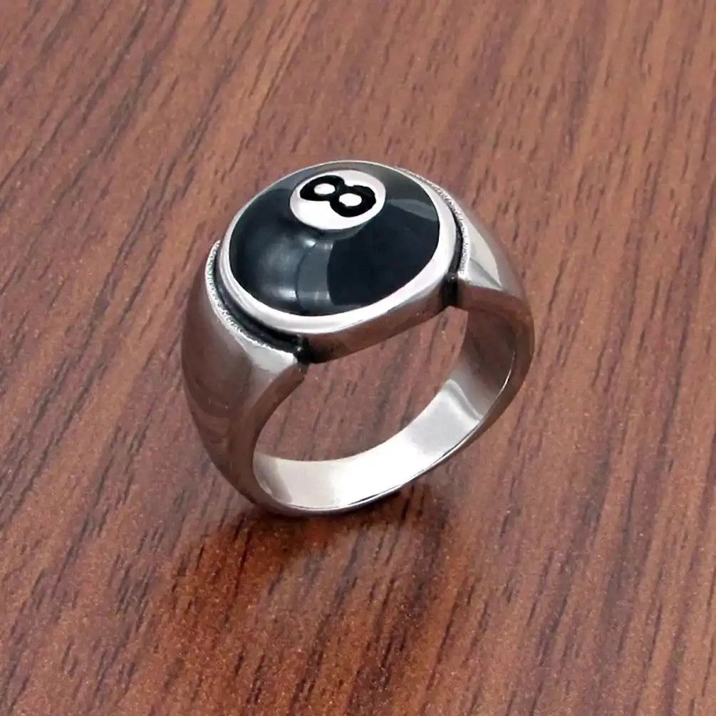 Jewelry Silver 8 Ball Ring Size ONE SIZE - 2 Thumbnail