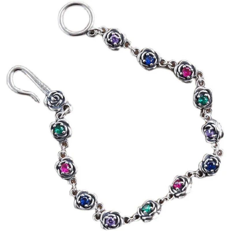 Jewelry Multicolor Flower Chain Bracelet Size ONE SIZE - 5 Thumbnail