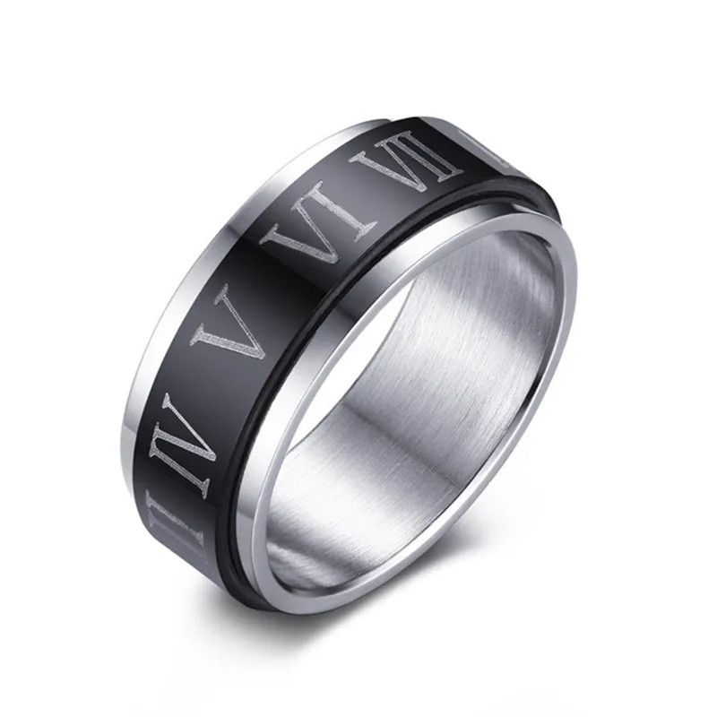 Jewelry 8mm Black Cool Rotatable Rings Size ONE SIZE - 1 Thumbnail