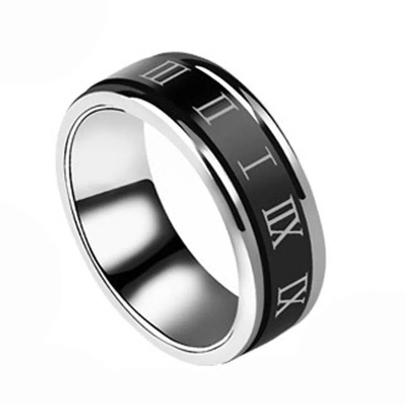 Jewelry 8mm Black Cool Rotatable Rings Size ONE SIZE - 2 Thumbnail