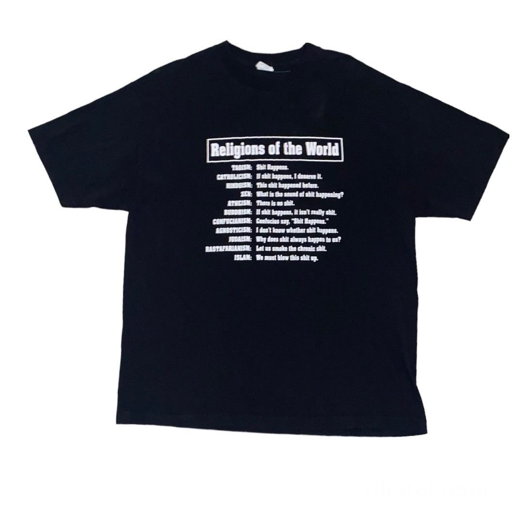 AAA × Vintage 🏁 Religions of the World T-Shirt 🏁 Size US L / EU 52-54 / 3 - 1 Thumbnail