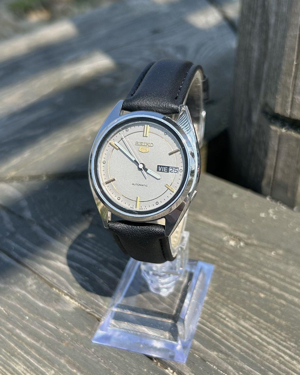 image of Vintage Japan Watch Seiko 5 Automatic 1990S Stainless Steel in Silver, Men's