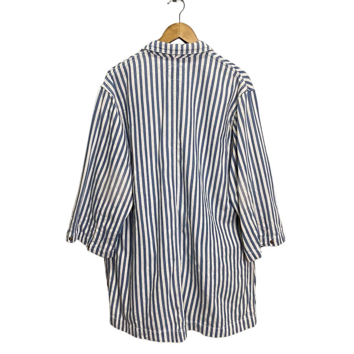 Indigo × Issey Miyake × Ne-Net Issey Miyake Ne-net stripe indigo dye oversize jacket Size US M / EU 48-50 / 2 - 4 Thumbnail